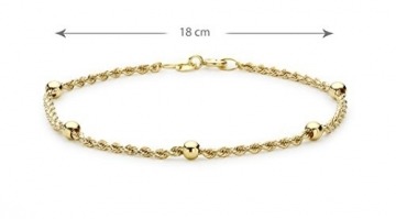Carissima Gold Armband aus 9 Karat Gelbgold, geflochtenes Design, mit Kugeln, 18 cm - 2