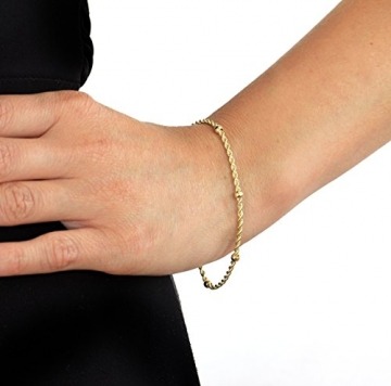 Carissima Gold Armband aus 9 Karat Gelbgold, geflochtenes Design, mit Kugeln, 18 cm - 4