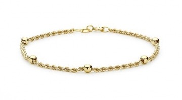 Carissima Gold Armband aus 9 Karat Gelbgold, geflochtenes Design, mit Kugeln, 18 cm - 1