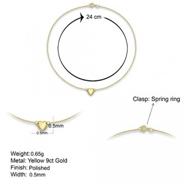 Carissima Gold Damen-Fußkette 9 Karat (375) Gelbgold 24 cm - 2