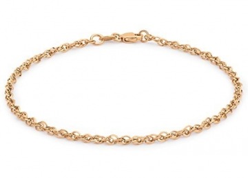 Carissima Gold Damen Hollow 2.1mm Diamantschliff Prinz von Wales Armband Rotgold 18 cm/7 zoll 5.29.4301 - 1