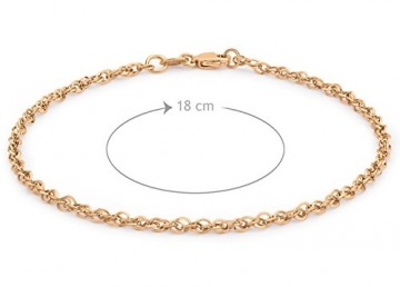 Carissima Gold Damen Hollow 2.1mm Diamantschliff Prinz von Wales Armband Rotgold 18 cm/7 zoll 5.29.4301 - 6