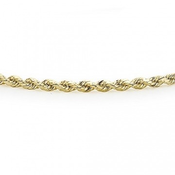 Carissima Gold Unisex Hollow Diamantschliff Rope Fußkette 9k(375) Gelbgold 2mm 25.5cm/10zoll - 3