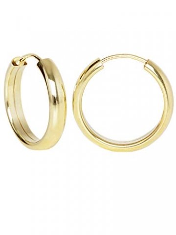 Creolen ✪ Ohrringe Gelbgold 333 Gold (8 Karat) Rund Ø 20mm Goldohrringe Goldcreolen Damenohrringe Pretty Celine V0004866 - 1