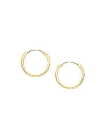 Creolen Ohrringe Gelbgold 333 Gold (8 Karat) Ø 13mm Goldohrringe Goldcreolen Damenohrringe Ohrschmuck Sunset C-00697-G306-13mm/1.3mm - 1