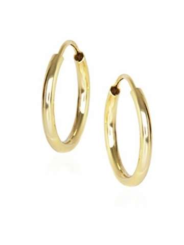 Creolen Ohrringe Gelbgold 333 Gold (8 Karat) Ø 15mm Goldcreolen Goldohrringe Damenohrringe Ohrschmuck Leyla C-04113-G301-15mm/2mm - 4