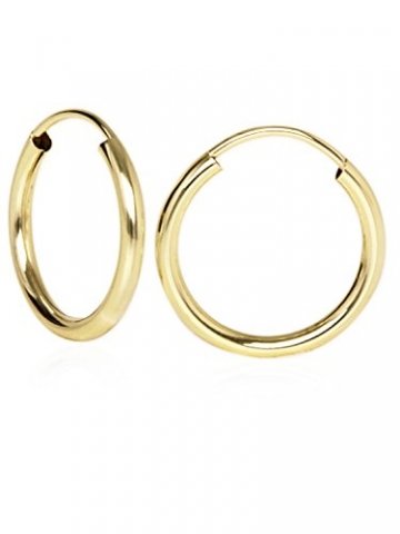 Creolen Ohrringe Gelbgold 333 Gold (8 Karat) Ø 15mm Goldcreolen Goldohrringe Damenohrringe Ohrschmuck Leyla C-04113-G301-15mm/2mm - 1