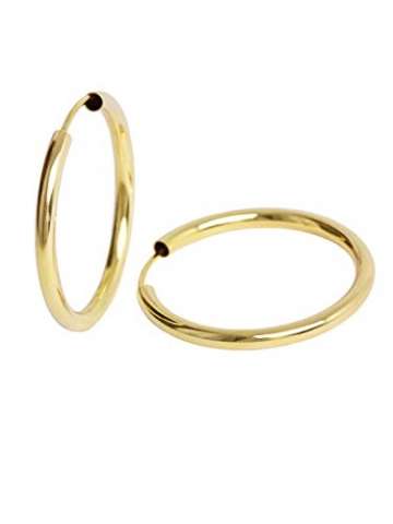 Creolen Ohrringe Gelbgold 333 Gold (8 Karat) Ø 30mm Goldcreolen Goldohrringe Damenohrringe Ohrschmuck Paloma Blanca V0002533 - 5