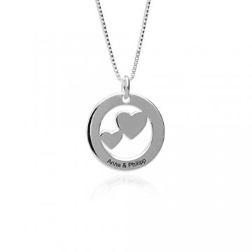 Damen Halskette 925 Silber Kette mit Herz Anhänger und personalisierte Gravur Lieblingsstück für den Lieblingsmensch, ideales Geschenk für die Frau oder Freundin - 1