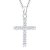 Damen Halskette mit Kreuz Christian Anhänger aus 925 Sterling Silber mit Zirconia - Verstellbar Kettenlänge: 40 + 5 cm - 1