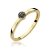 Damen Versprechen Ring Verlobungsring Antragsring 585 14k Gold Gelbgold natürlicher echt Schwarze Diamanten Brillanten - 1