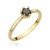 Damen Versprechen Ring Verlobungsring Antragsring 585 14k Gold Gelbgold natürlicher echt Schwarze Diamant Brillanten - 1