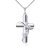 DAOCHONG 925 Sterling Silber Zirkonia Glauben Hoffnung Liebe Kreuz Anhänger Halskette, Box Kette 18 Zoll - 1