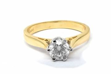 Diamantring Gelbgold mit 1/2 Karat Diamant - mit Zertifikat - 1