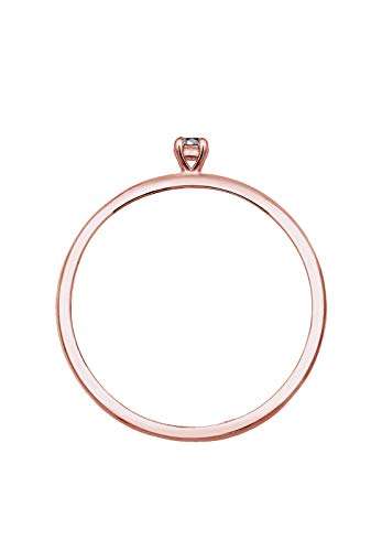 DIAMORE Ring Damen Solitär Schwarzer mit Diamant (0.02 ct) in 750 Roségold - 3