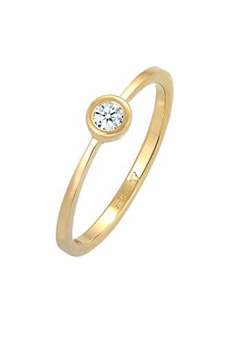 DIAMORE Ring Damen Verlobung mit Diamant (0.06 ct.) Klassiker in 585 Gelbgold - 1