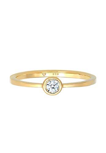 DIAMORE Ring Damen Verlobung mit Diamant (0.06 ct.) Klassiker in 585 Gelbgold - 3