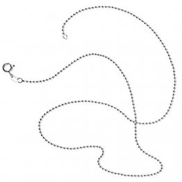 Drachenfels Kugelkette in Echtsilber | Kette mit Kugeln für Anhänger | Halskette aus 925 Sterling Silber mit Federring | Länge 45 cm, Ø 1,5 mm - 1