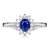 Dreamdge Ring Damen 18K Gold Blumenring, Blau Oval Saphir Diamant Ring 0.65ct Größe 50 (15.9) - 1