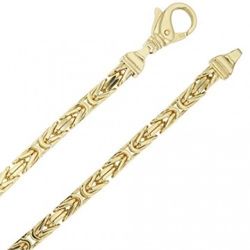 Echt 585 Gold Königskette Halskette Gelbgold Herrenkette Goldkette 60cm 3,50mm Massiv K12 - 1
