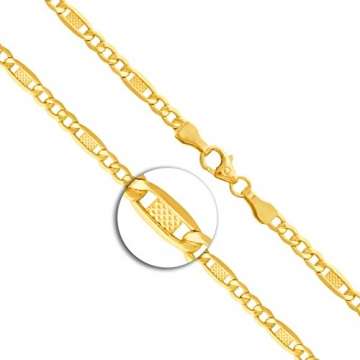 Echtgold Armband Herren Gold 3,5 mm, Fantasiekette aus 585 Gelbgold, Männer Goldarmband mit Stempel und Karabinerverschluss mit Schlaufe, Länge 21 cm, Gewicht ca. 2,5 g, Made in Germany - 2