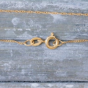 Echtgold Kette Damen 1 mm, Singapurkette 333 Gold, Goldkette mit Stempel und Federringverschluss, Länge 45 cm, Gewicht ca. 0,8 g, Made in Germany - 5