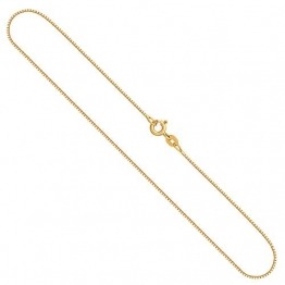 EDELWEISS Edle Damen Gold Halskette 0,7 mm, Venezianerkette 333 aus Gelbgold, Echt Gold Kette mit Stempel, Goldkette mit Federringverschluss, Länge 50 cm, Gewicht ca. 1,6 g, Made in Germany - 1