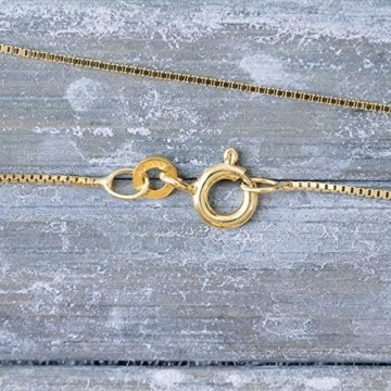 EDELWEISS Edle Damen Gold Halskette 0,7 mm, Venezianerkette 333 aus Gelbgold, Echt Gold Kette mit Stempel, Goldkette mit Federringverschluss, Länge 50 cm, Gewicht ca. 1,6 g, Made in Germany - 4