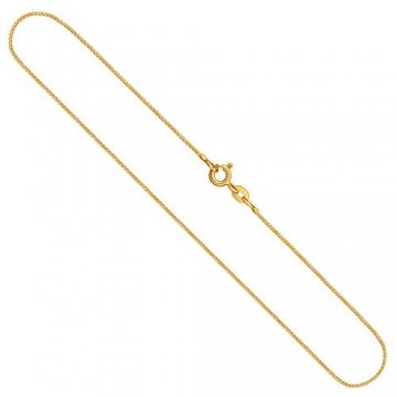 Edelweiss Venezianerkette, Goldkette Damen/Herren 585er Echtgold (14k) Goldhalskette, in Länge 40 cm, Breite 0,8 mm, Unisex Goldschmuck - 1