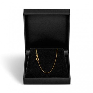 Edle Damen Gold Halskette 0,7 mm, Venezianerkette 585 aus Gelbgold, Echt Gold Kette mit Stempel, Goldkette mit Federringverschluss, Länge 36 cm, Gewicht ca. 1,4 g, Made in Germany - 2