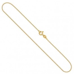 Edle Damen Gold Halskette 0,7 mm, Venezianerkette 585 aus Gelbgold, Echt Gold Kette mit Stempel, Goldkette mit Federringverschluss, Länge 36 cm, Gewicht ca. 1,4 g, Made in Germany - 1