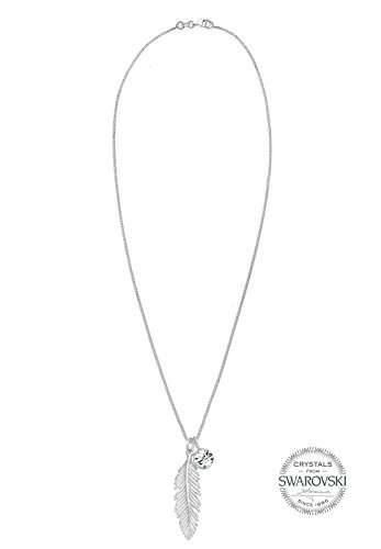Elli Halskette Damen Feder Boho Anhänger mit Swarovski® Kristall in 925 Sterling Silber - 3