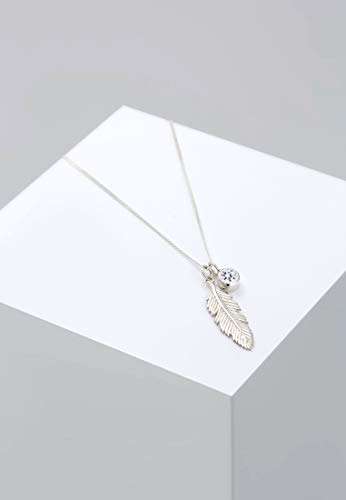 Elli Halskette Damen Feder Boho Anhänger mit Swarovski® Kristall in 925 Sterling Silber - 4