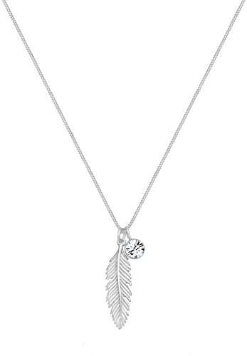 Elli Halskette Damen Feder Boho Anhänger mit Swarovski® Kristall in 925 Sterling Silber - 5