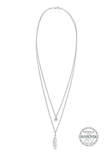 Elli Halskette Damen Feder Boho Swarovski Kristalle in 925 Sterling Silber - 4