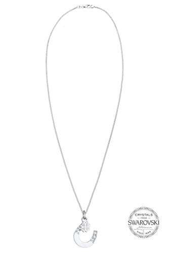 Elli Halskette Damen mit Anhänger Hufeisen Kleeblatt mit Swarovski® Kristallen in 925 Sterling Silber - 4