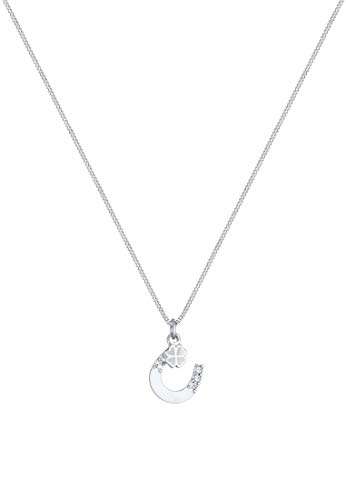Elli Halskette Damen mit Anhänger Hufeisen Kleeblatt mit Swarovski® Kristallen in 925 Sterling Silber - 5