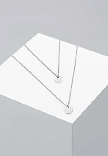 Elli Halskette Damen Plättchen Anhänger 2-lagig in 925 Sterling Silber - 7