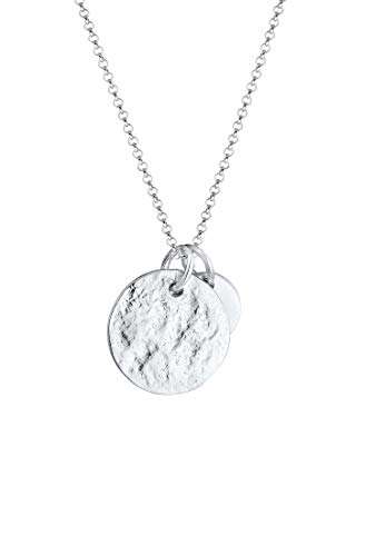 Elli Halskette Damen Plättchen Gehämmert Organic Look Minimal aus 925 Sterling Silber vergoldet - 6