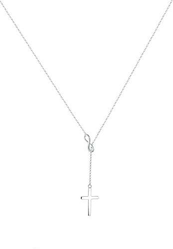 Elli Halskette Damen Y-Chain mit Kreuz Infinity Symbol in 925 Sterling Silver - 45cm Länge - 2