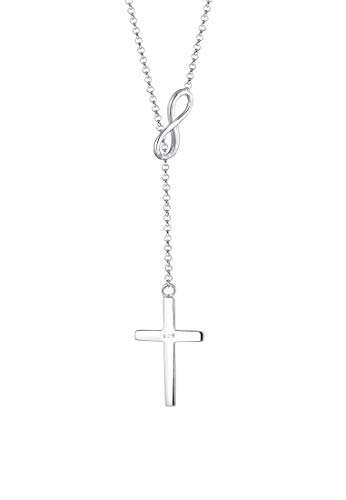 Elli Halskette Damen Y-Chain mit Kreuz Infinity Symbol in 925 Sterling Silver - 45cm Länge - 6
