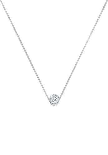 Elli Halskette Elli Damen Halskette mit Kugel in 925 Sterling Silber Swarovski Kristalle 45 cm lang - 2