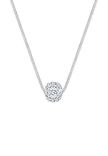 Elli Halskette Elli Damen Halskette mit Kugel in 925 Sterling Silber Swarovski Kristalle 45 cm lang - 1