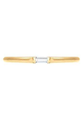 Elli PREMIUM Ring Damen Liebe Zart Dezent Edel Geo in 585 Gelbgold (14k) Topas - 2
