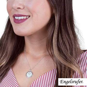 Engelsrufer - Damen Halskette aus 925 Sterling Silber mit Windrose Anhänger, Emaille und Zirkonia Steine, eleganter Frauen Silberschmuck rhodiniert, Schmuck Kette - 3