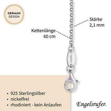 Engelsrufer - dezente Damen Halskette ohne Anhänger aus 925 Sterling Silber, einfache Frauen Schmuck Silberkette mit Karabinerverschluss, silberne filigrane Damenkette nickelfrei - 5