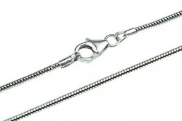 Facet57 Schlangenkette (1,2 mm breit) aus 925 Sterling Silber rhodiniert Halskette 60 cm: Feine Silberkette - Made in Germany - 1