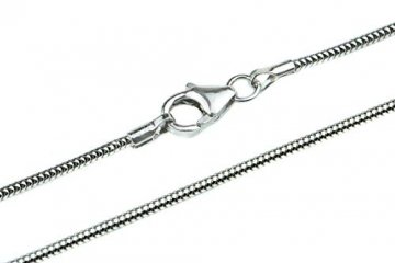 Facet57 Schlangenkette (1,2 mm breit) aus 925 Sterling Silber rhodiniert Halskette 60 cm: Feine Silberkette - Made in Germany - 1