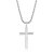 FANCIME 925 Sterling Silber Weiß Vergoldet Kreuz Anhänger mit Edelstahl Kette für Herren Jungs Kinder - Kettenlänge: 61 cm - 1