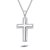 FANCIME Männer Kreuz Kette aus 925 Sterling Silber Weiß Vergoldet Hochglanz Poliert Kreuz Anhänger Halskette Schmuck für Herren Jungs Kinder - Kettenlänge: 51 cm - 1